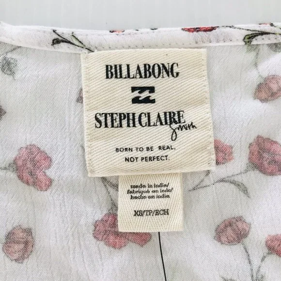 Billabong x Steph Collab NEW Claire Smith Sweet Soul Wrap Top White Size XS - Picture 6 of 11